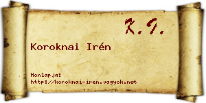 Koroknai Irén névjegykártya
