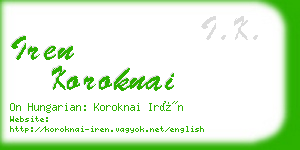 iren koroknai business card